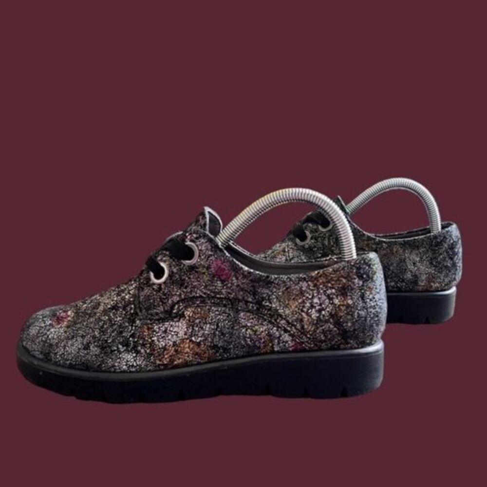 Portania Leather Platform Muticolor Abstract  Print Loafers EU38